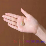 Jade Pendant Chalcedony Jewelry Amulet 925 Silver Men Charm Necklace