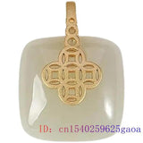Jade Pendant Chalcedony Jewelry Amulet 925 Silver Men Charm Necklace