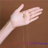 Jade Rabbit Pendant Stone 925 Silver Necklace Natural Gemstones Gift Pendants