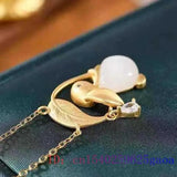 Jade Rabbit Pendant Stone 925 Silver Necklace Natural Gemstones Gift Pendants
