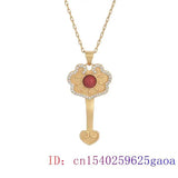 Red Jade Ruyi Pendant Necklace Chalcedony Choker Amulet 925 Silver