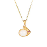 Jade Rabbit Pendant 925 Silver Necklace Talisman Gemstone Jewelry