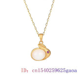 Jade Rabbit Pendant 925 Silver Necklace Talisman Gemstone Jewelry