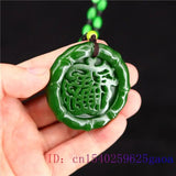 Green Jade Pendant Amulet Carved Chinese Natural Necklace Gemstone Jadeite