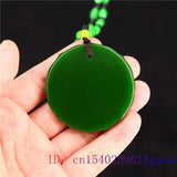 Green Jade Pendant Amulet Carved Chinese Natural Necklace Gemstone Jadeite