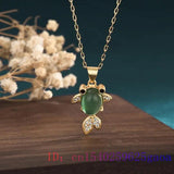 Green Jade Goldfish Pendant Necklace 925 Silver Charm Chalcedony