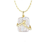 Baroque Pearl Pendant Necklace 925 Silver Gemstone Women Zircon