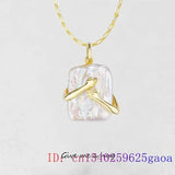 Baroque Pearl Pendant Necklace 925 Silver Gemstone Women Zircon