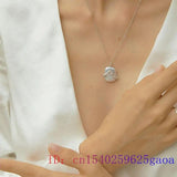 Baroque Pearl Pendant Necklace 925 Silver Gemstone Women Zircon