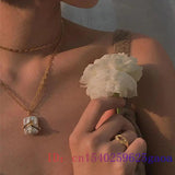 Baroque Pearl Pendant Necklace 925 Silver Gemstone Women Zircon