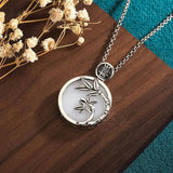 Jade Bamboo Pendant 925 Silver Necklaces Chalcedony Charms Men Necklace