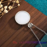 Jade Bamboo Pendant 925 Silver Necklaces Chalcedony Charms Men Necklace