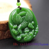 Green Jade Eagle Pendant Carved Chinese Charm Jadeite Necklace Men