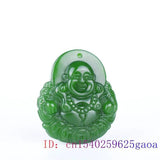 Green Jade Maitreya Pendant Amulet Necklace
