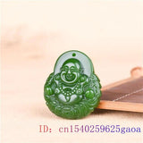 Green Jade Maitreya Pendant Amulet Necklace