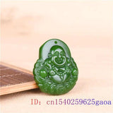 Green Jade Maitreya Pendant Amulet Necklace