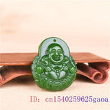 Green Jade Maitreya Pendant Amulet Necklace