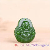 Green Jade Maitreya Pendant Amulet Necklace