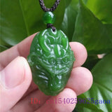 Natural Jade Dragon Pendant Necklace Green Chinese Charm Jewelry Amulet