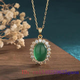 Green Jade Pendant Talisman 925 Silver Vintage Men Gift Chalcedony Man Natural
