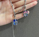 Retro Cross Colorful Pendant Women's Necklace