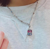 Retro Cross Colorful Pendant Women's Necklace