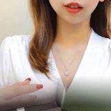 Square Diamond Pendant Necklace for Women Wedding Party Jewelry