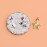 TrustDavis 925 Sterling Silver Star CZ Charm Pendant DIY Jewelry