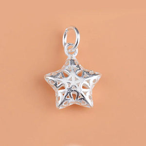 TrustDavis 925 Silver Star Charm Pendant DIY Jewelry HY135