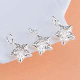 TrustDavis 925 Silver Star Charm Pendant DIY Jewelry HY135
