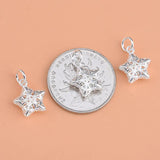 TrustDavis 925 Silver Star Charm Pendant DIY Jewelry HY135
