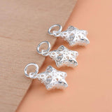 TrustDavis 925 Silver Star Charm Pendant DIY Jewelry HY135
