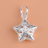 TrustDavis 925 Silver Star Charm Pendant DIY Jewelry HY135