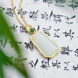 Bamboo Pendant Necklace Chalcedony Gemstone 925 Silver Jewelry