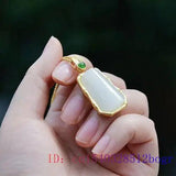 Bamboo Pendant Necklace Chalcedony Gemstone 925 Silver Jewelry