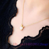 Jade Rabbit Pendant Necklace 925 Silver Vintage Gemstone