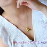 Jade Deer Pendant Natural Necklace Choker Amulet Men Charm Jewelry 925 Silver