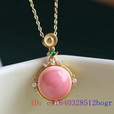 Pink Jade Pendant Choker 925 Silver Necklace Chinese Amulet Jewelry