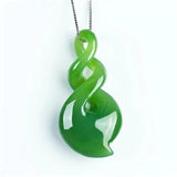 Green Jade Heart Necklace Pendant Carved Gemstone Choker