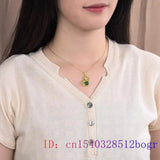 Chinese Zircon Amulet 925 Silver Necklace Gemstone Natural Women Charm