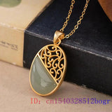 Green Jade Flower Pendant Chalcedony Jewelry Agate Zircon 925 Silver