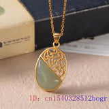 Green Jade Flower Pendant Chalcedony Jewelry Agate Zircon 925 Silver