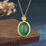 Green Jade Water Drop Pendant 925 Silver Chinese Chalcedony Jewelry