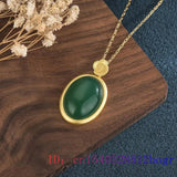 Green Jade Water Drop Pendant 925 Silver Chinese Chalcedony Jewelry