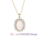 Jade Water drop Pendant 925 Silver Women Necklace Chalcedony Amulet