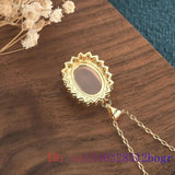 Jade Water drop Pendant 925 Silver Women Necklace Chalcedony Amulet