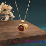 Green Jade Gourd Pendant Charm 925 Silver Zircon Necklace