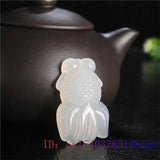 Jade Goldfish Pendant Necklace Carved Chalcedony Women Charm