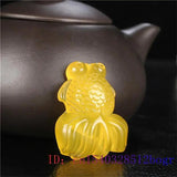 Jade Goldfish Pendant Necklace Carved Chalcedony Women Charm