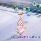 Pink Jade Heart Pendant Necklace Chalcedony 925 Silver
